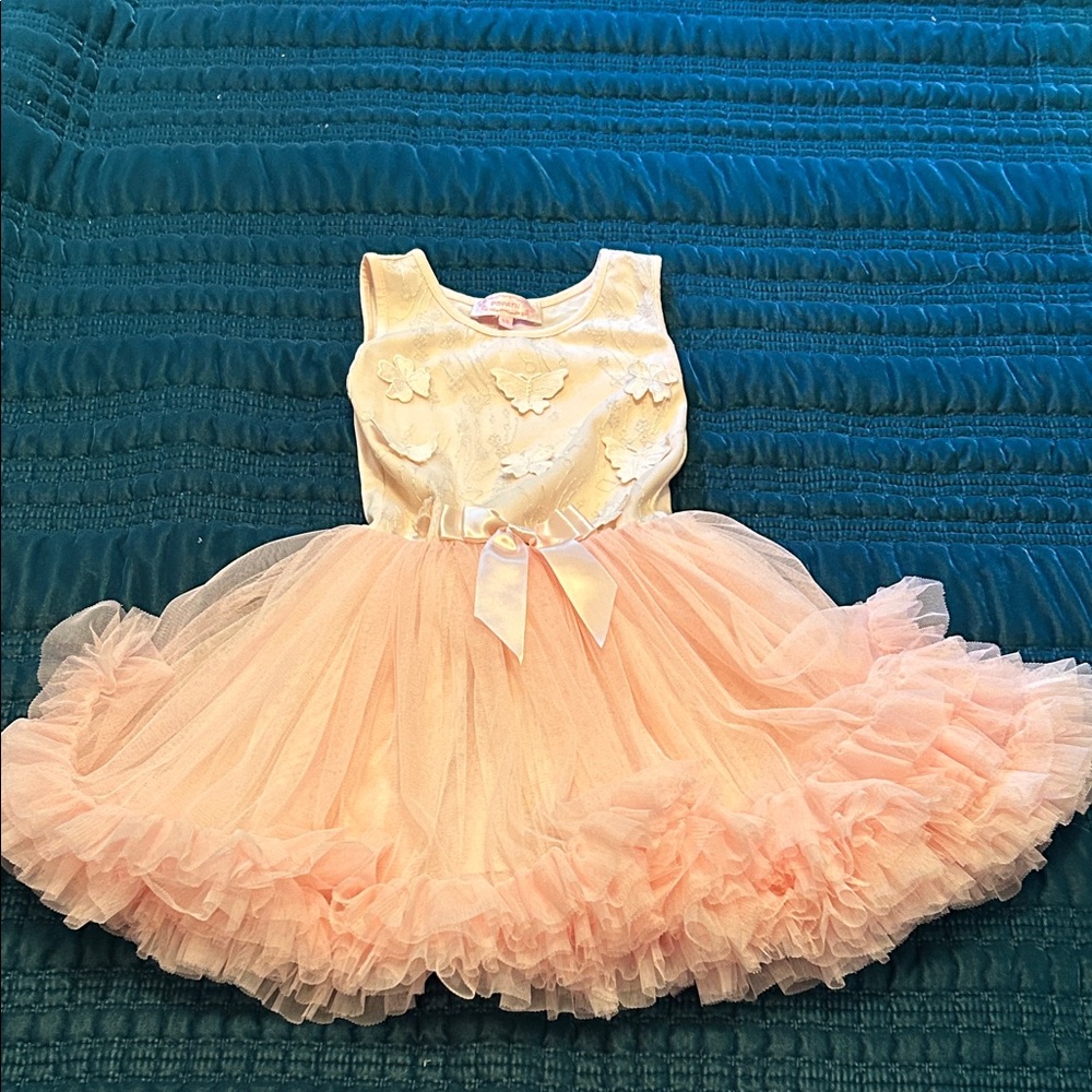 Popatu Pink and Cream Dress with Silver Accents